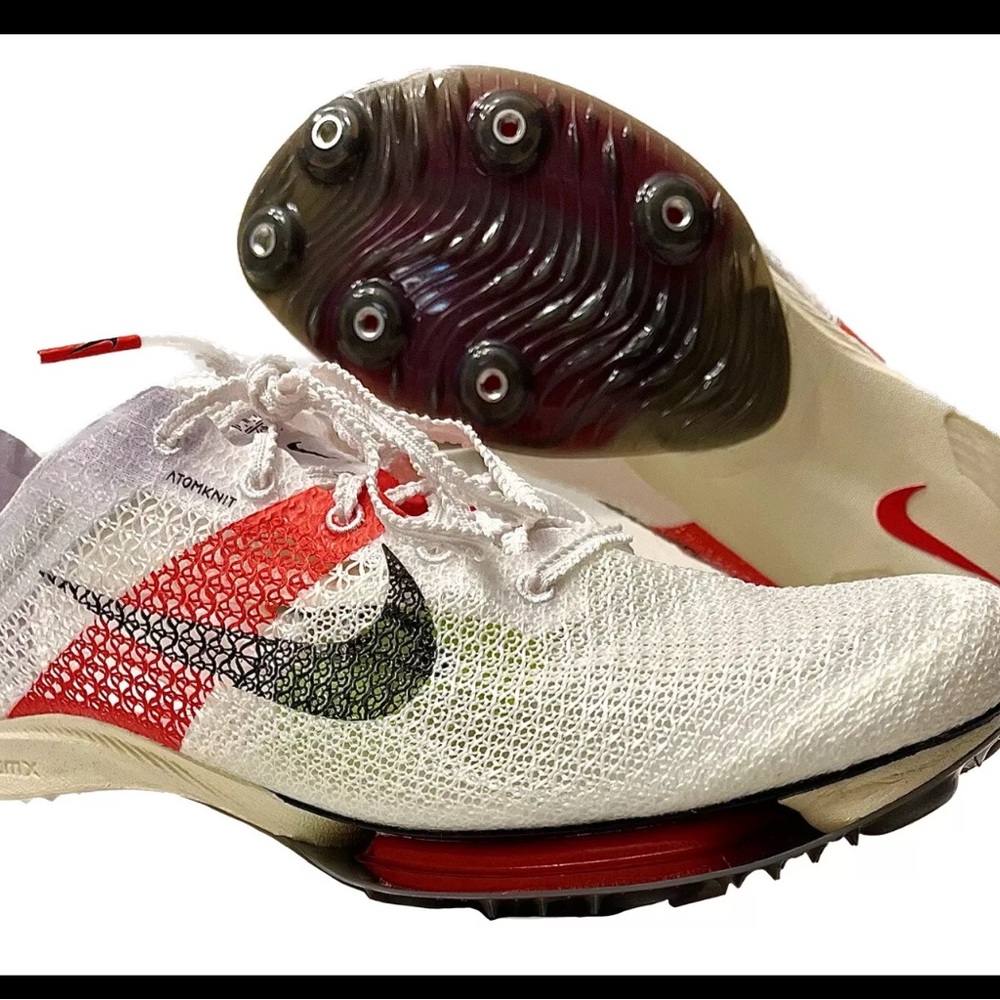 Nike White and Red Track Spikes